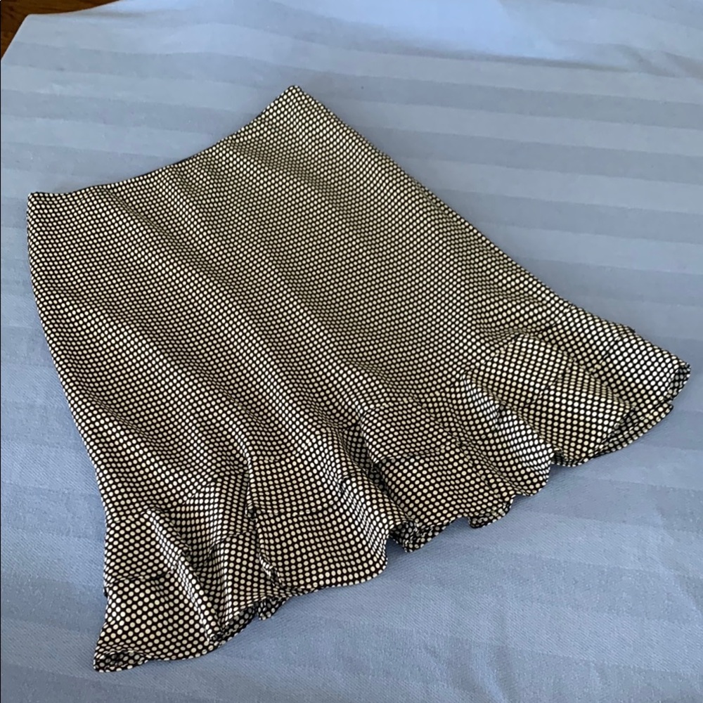 INC International Concepts Black and White Ruffled Trumpet Skirt